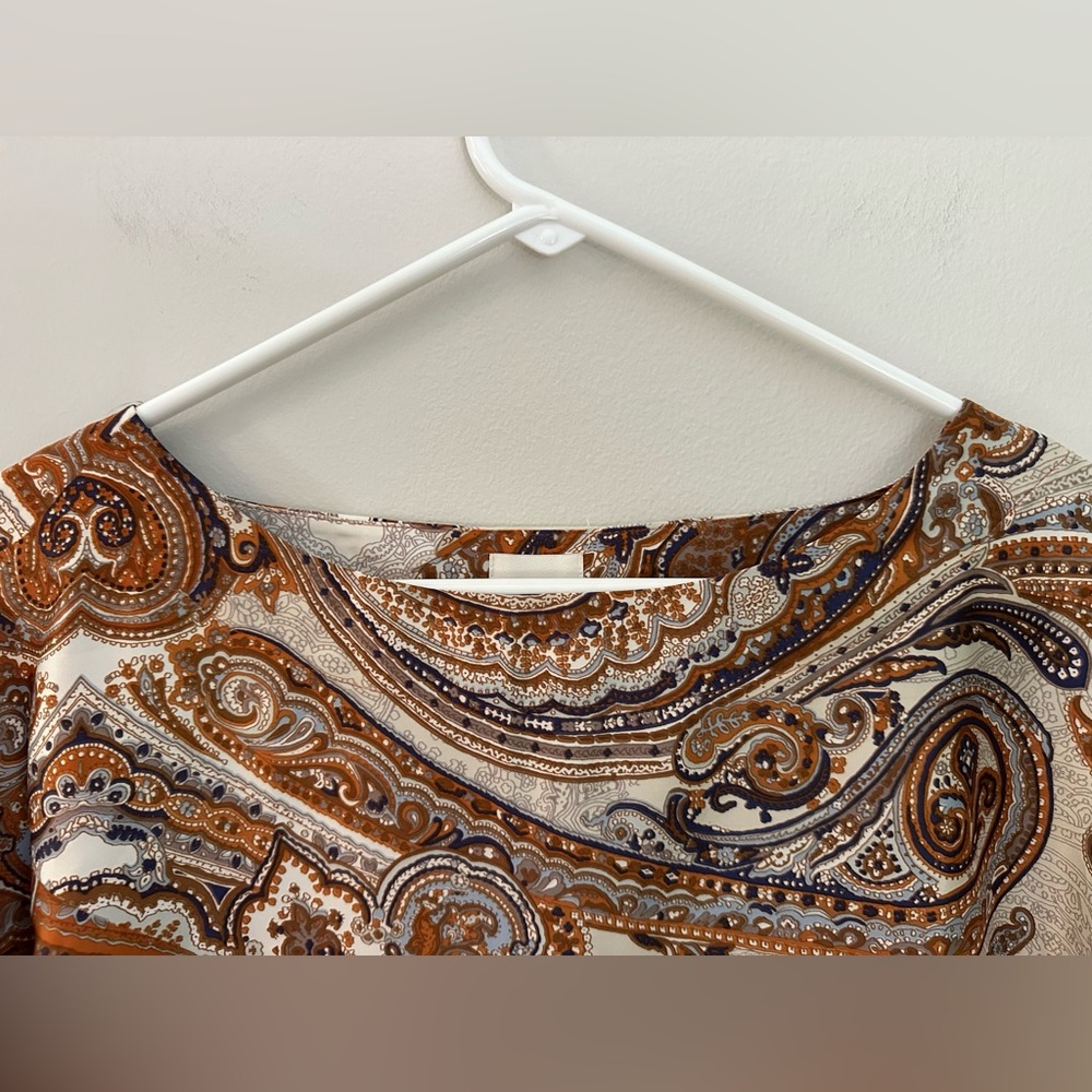 Chico's Minerva Blouse Gold Medium EUC - Picture 7 of 7
